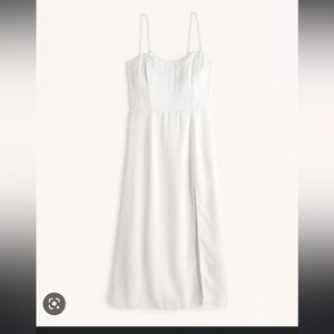 Abercrombie and Fitch Clean High Slit midi dress size XS, white